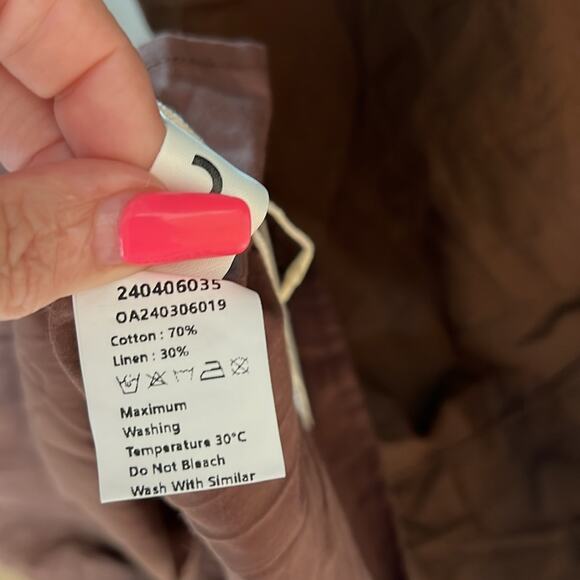 NWT REVOLVE &MINIMALIST lovers COMMENSE linen cotton brown maxi DRESS M - Picture 14 of 14